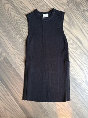 Wilfred Black Sleeveless Ribbed Knit Sweater
